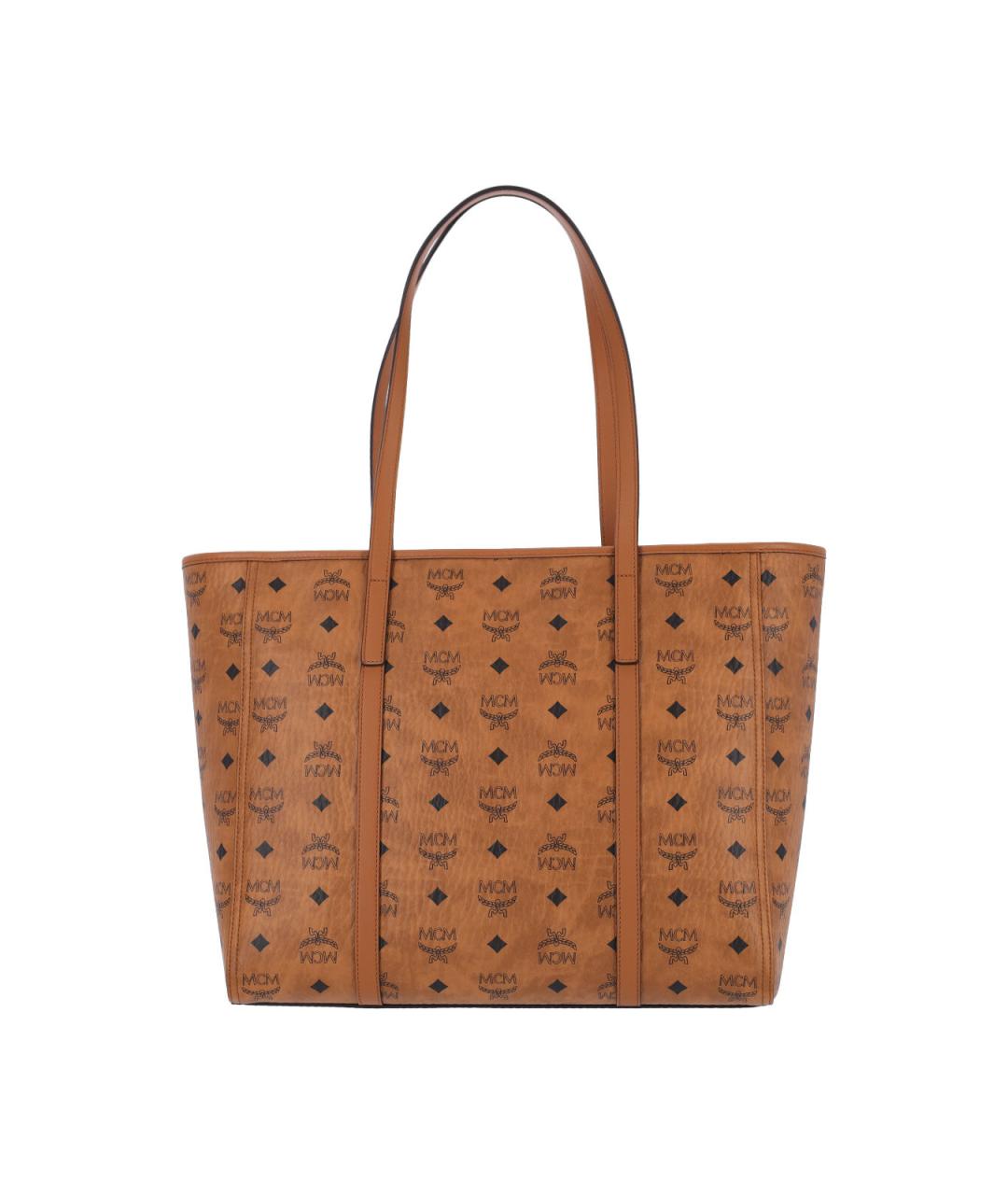 MCM Коричневая сумка тоут из искусственной кожи, фото 3