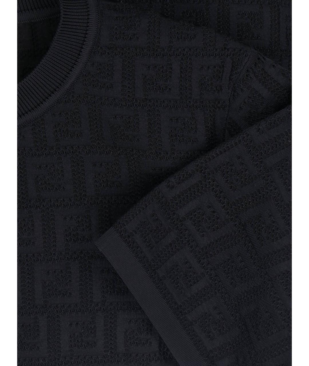 FENDI Черный хлопковый джемпер / свитер, фото 5