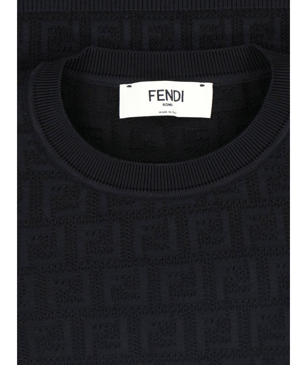 FENDI Черный хлопковый джемпер / свитер, фото 4