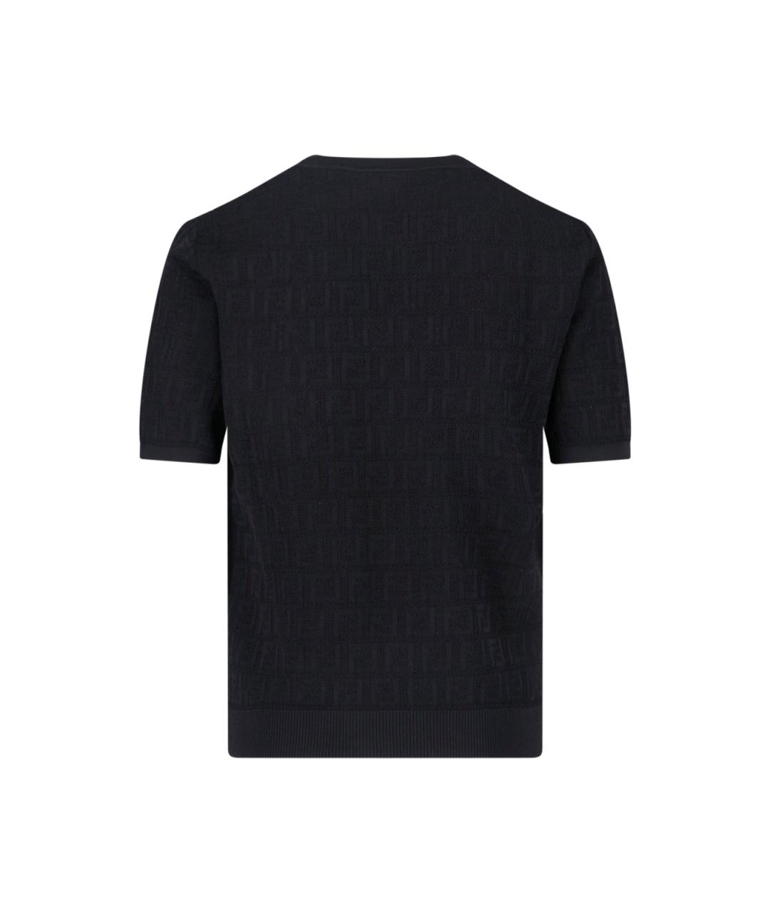FENDI Черный хлопковый джемпер / свитер, фото 2