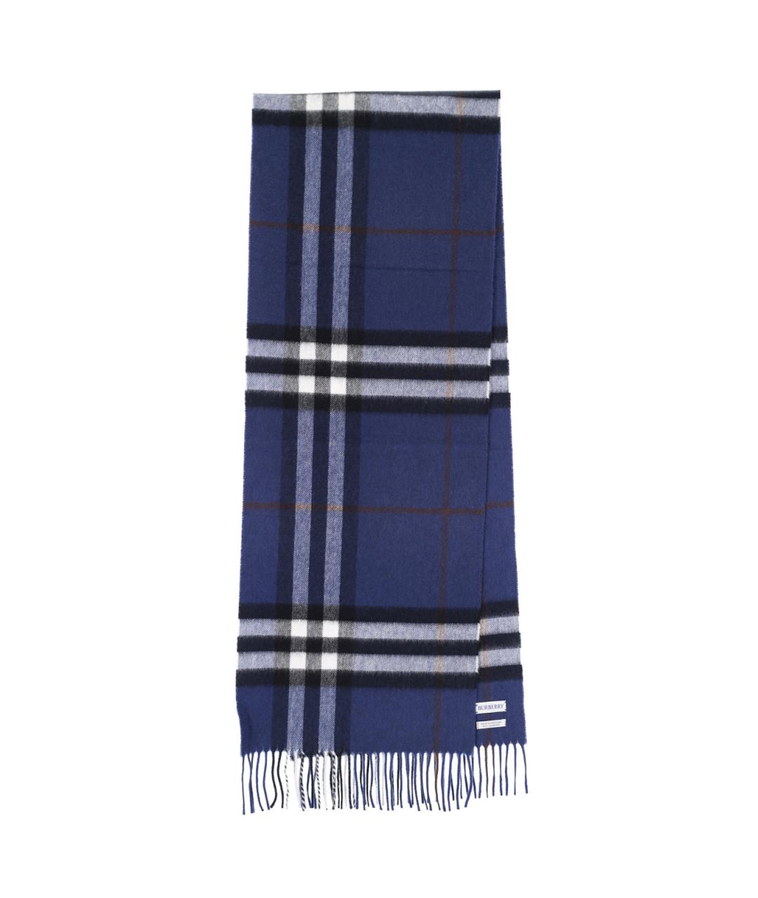 BURBERRY Синий кашемировый шарф, фото 1