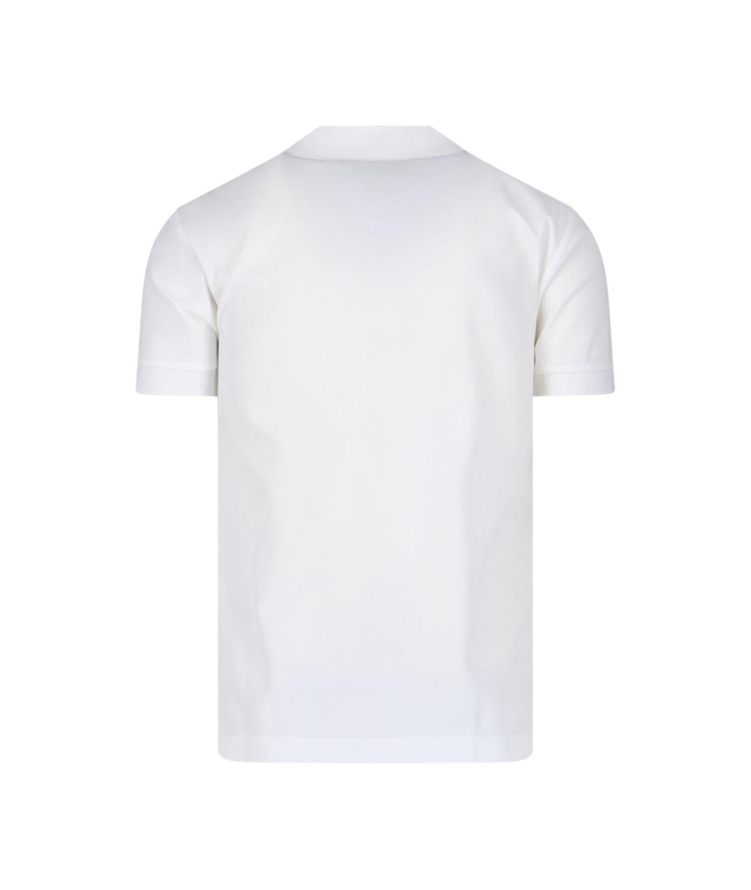 BURBERRY Белое хлопковое поло с коротким рукавом, фото 2