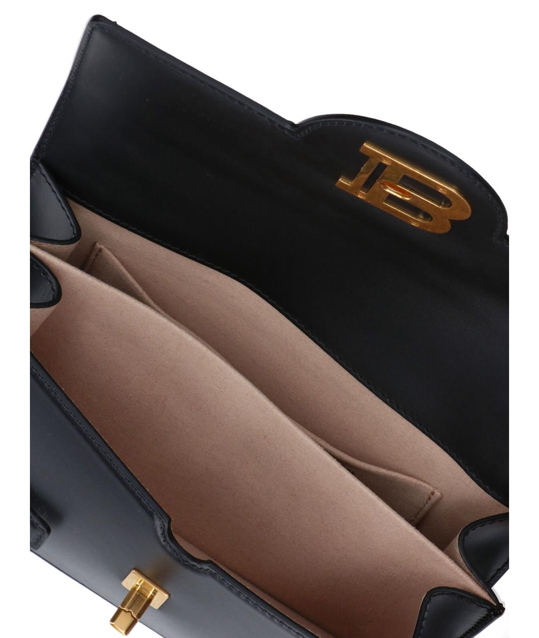 BALMAIN Черная кожаная сумка с короткими ручками, фото 4