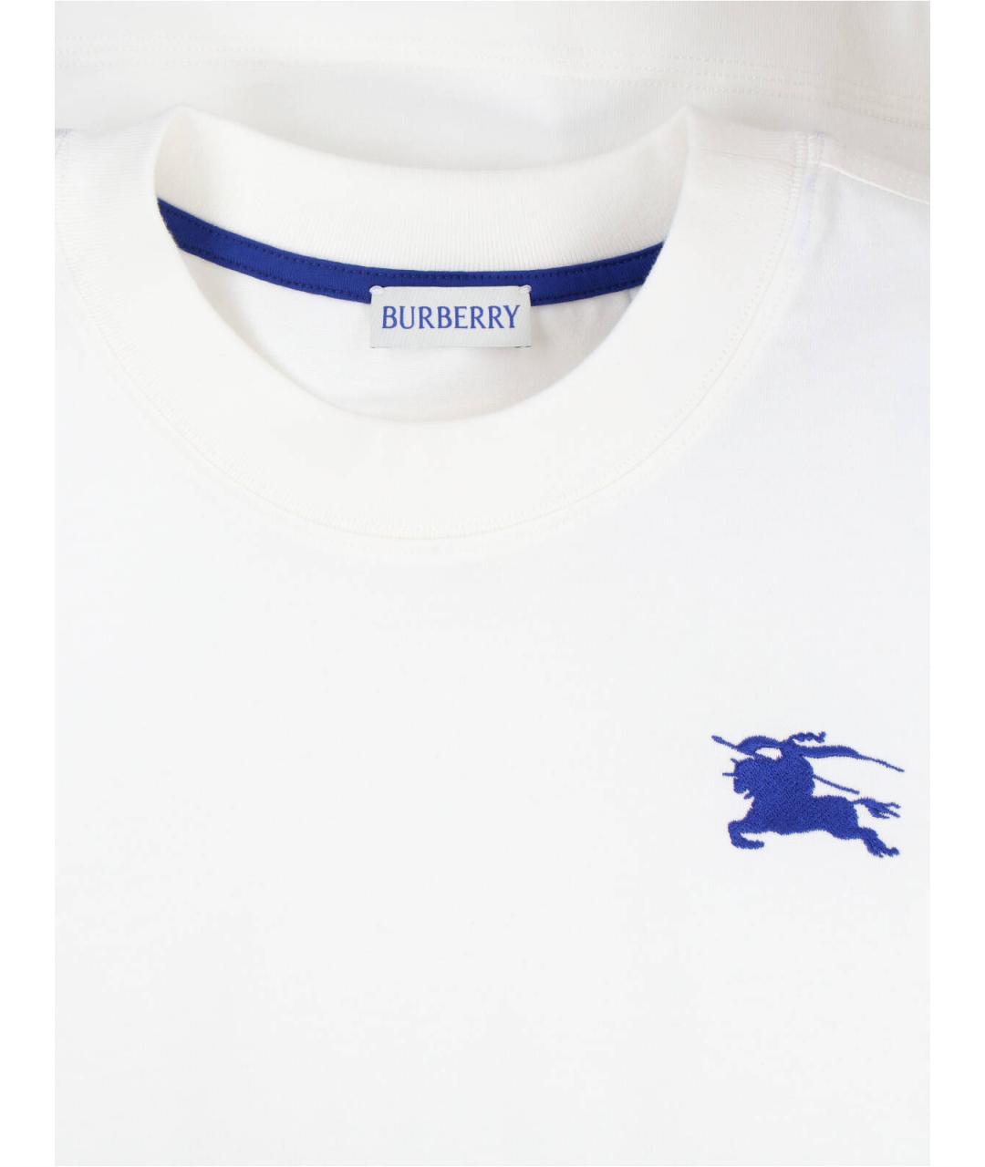 BURBERRY Белая хлопковая футболка, фото 3