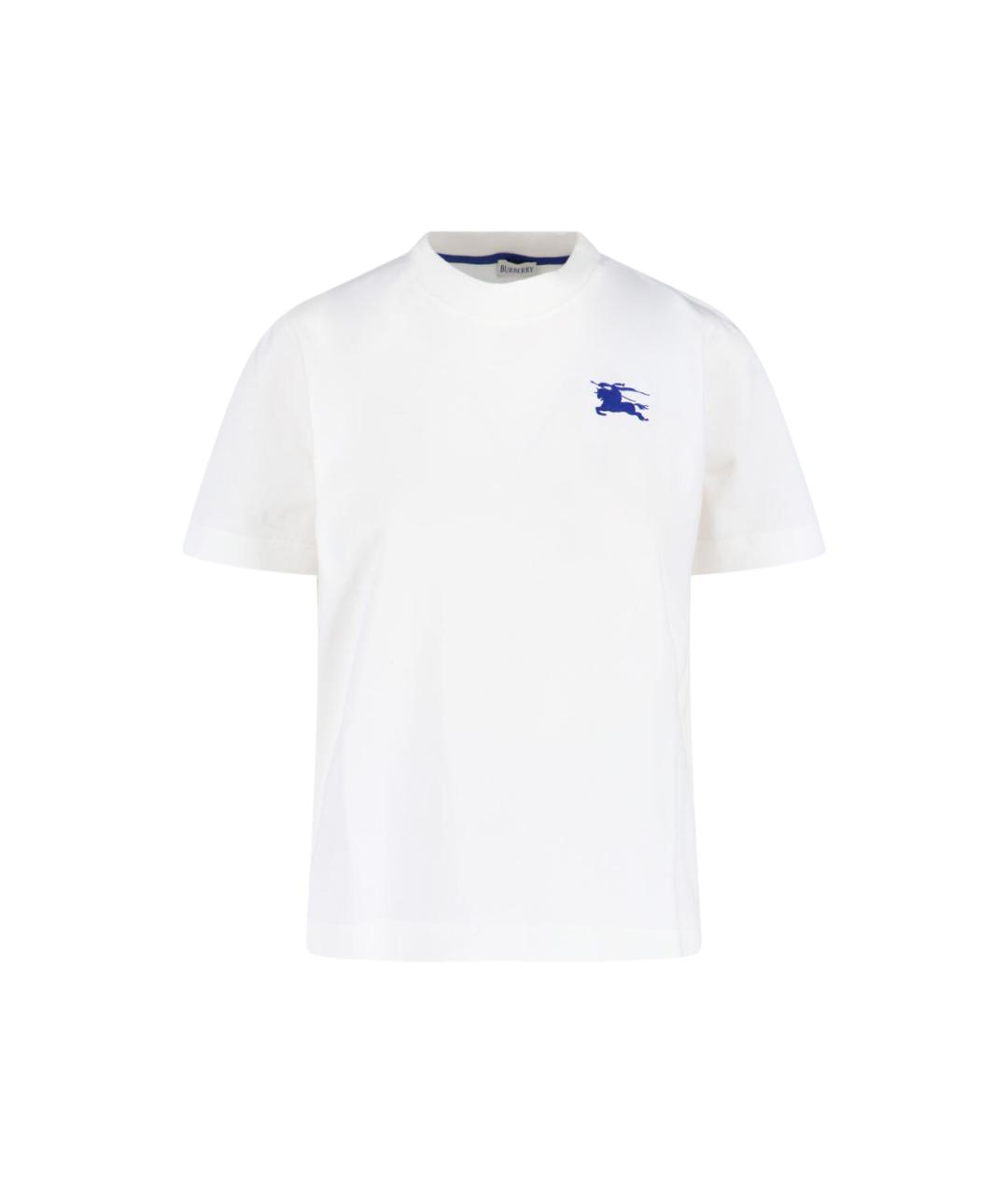 BURBERRY Белая хлопковая футболка, фото 1