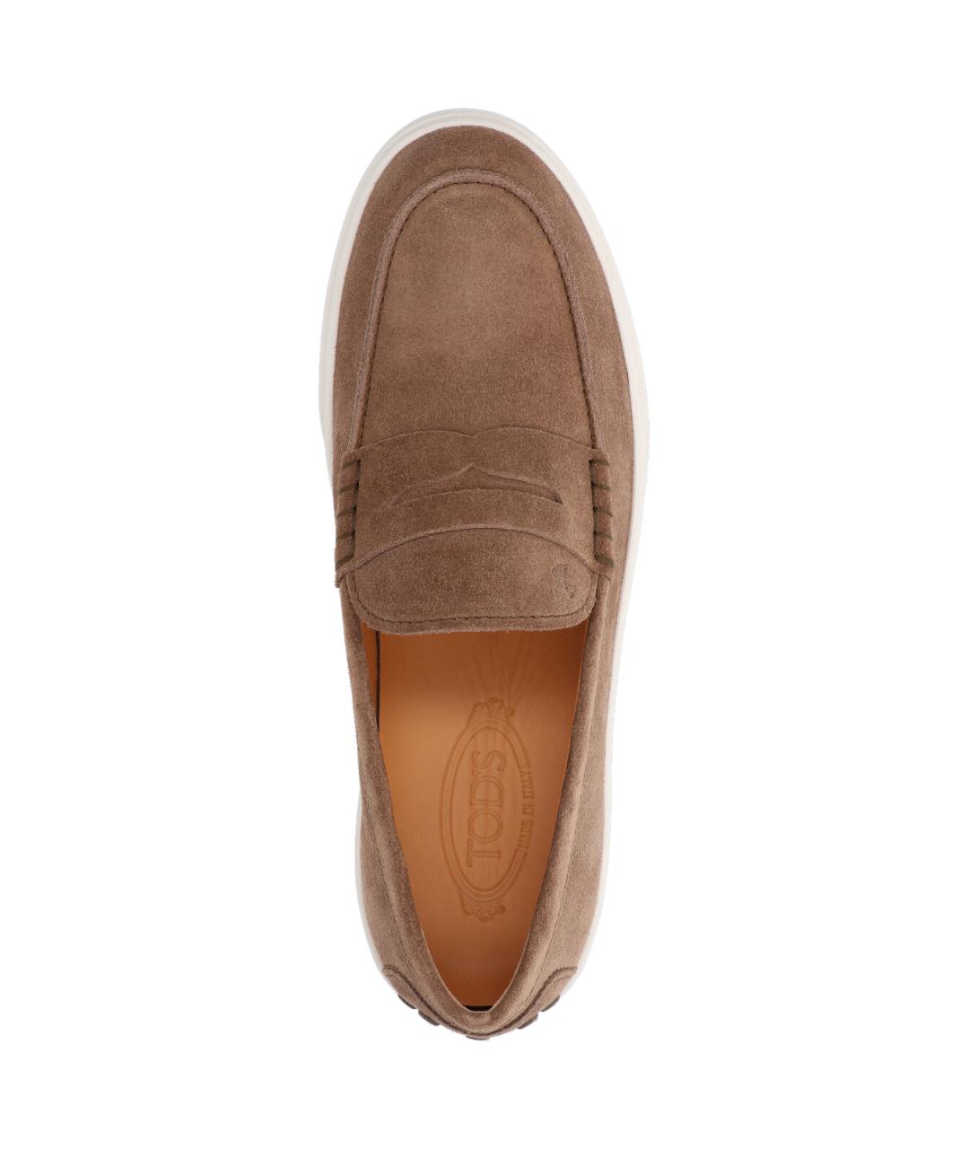 TOD'S Коричневые кожаные лоферы, фото 5