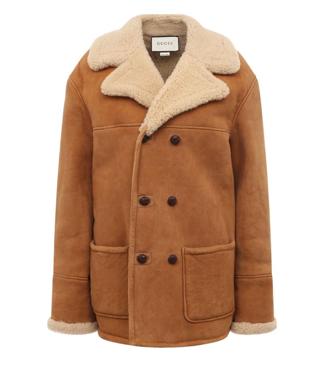 GUCCI Бежевая меховая дубленка, фото 4