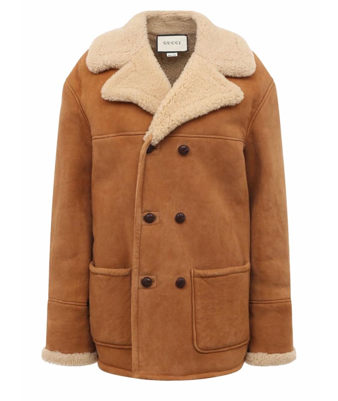 GUCCI Бежевая меховая дубленка, фото 1