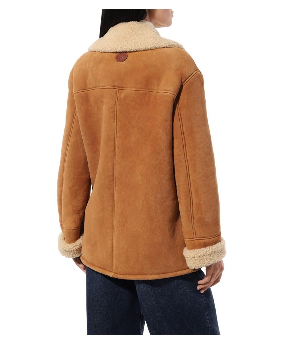 GUCCI Бежевая меховая дубленка, фото 3