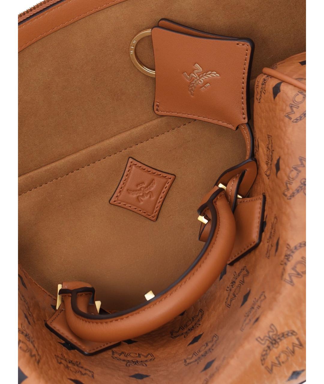 MCM Коричневая сумка тоут из искусственной кожи, фото 4