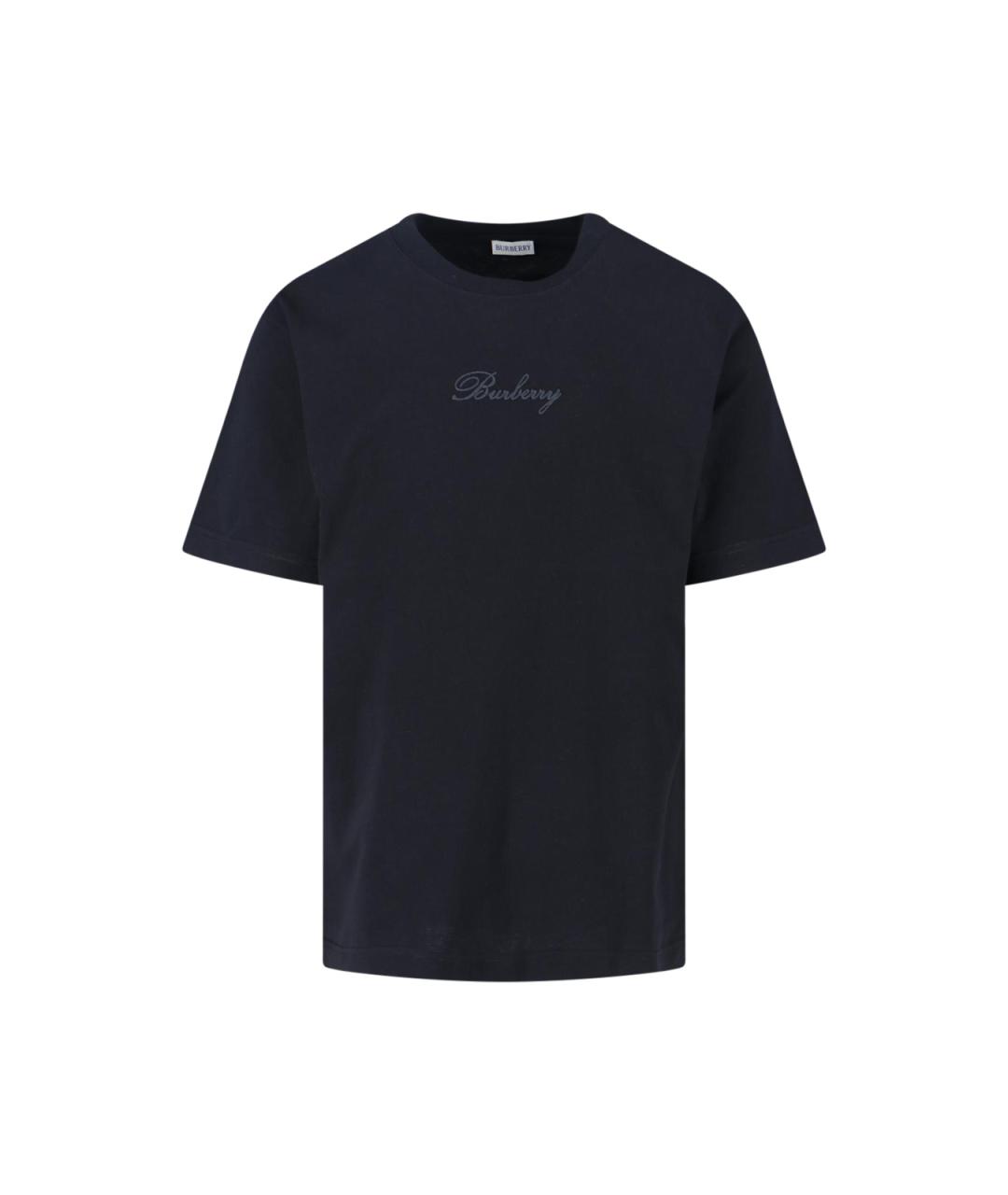BURBERRY Черная хлопковая футболка, фото 1
