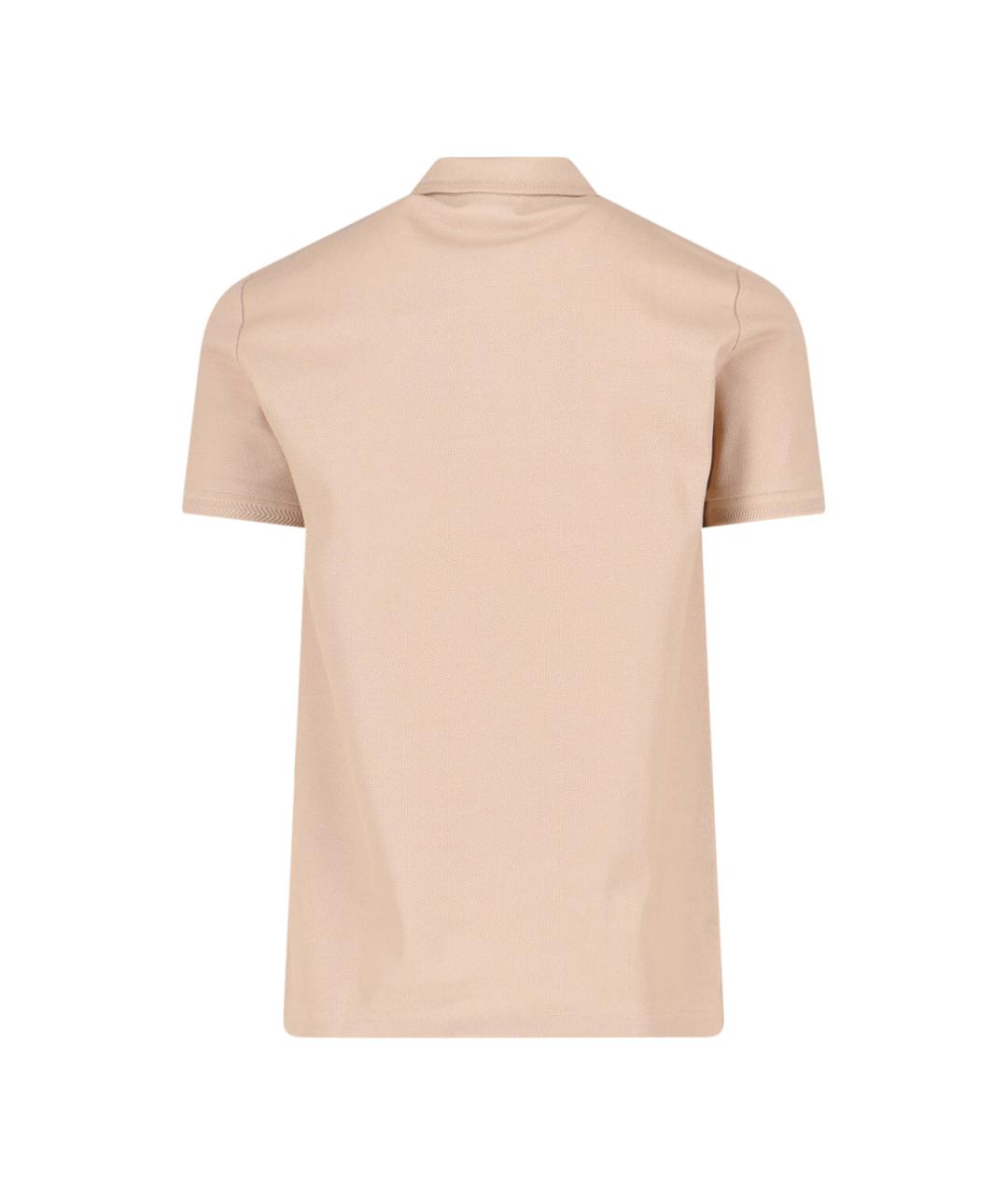 BURBERRY Бежевое хлопковое поло с коротким рукавом, фото 2