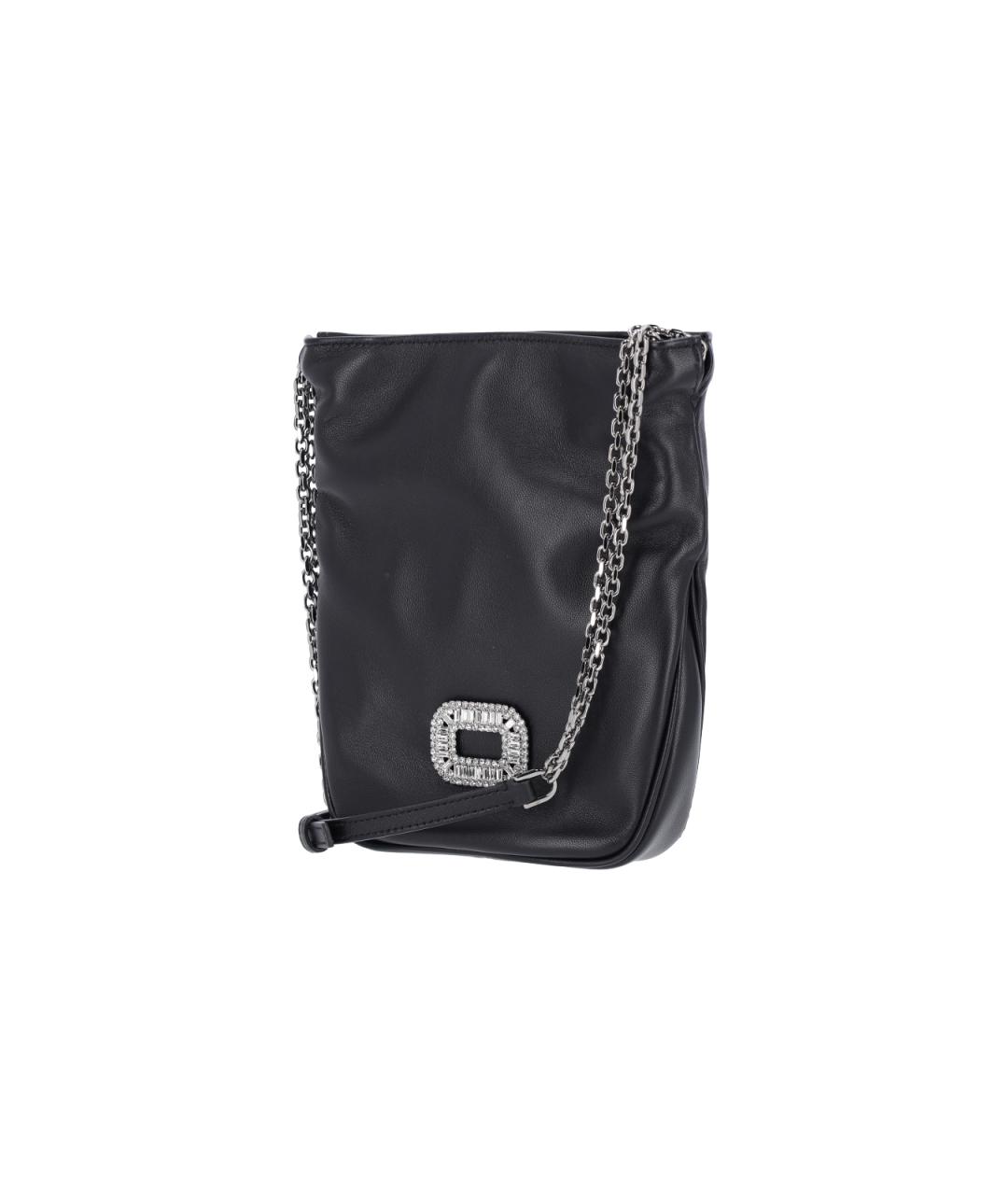 ROGER VIVIER Черная кожаная сумка через плечо, фото 2