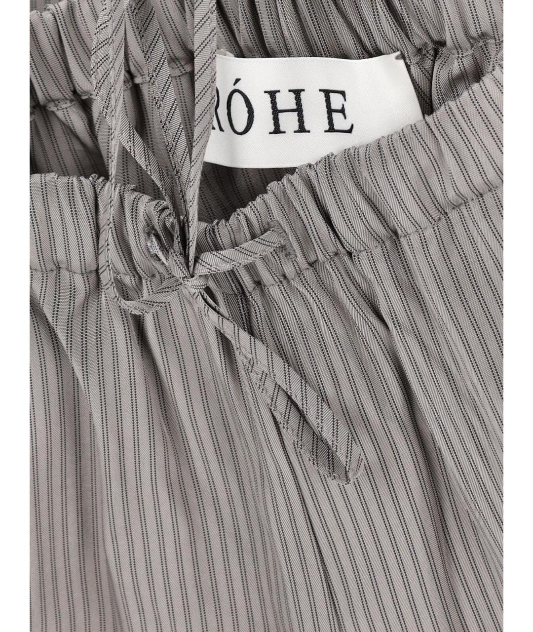 ROHE Серые вискозные прямые брюки, фото 4