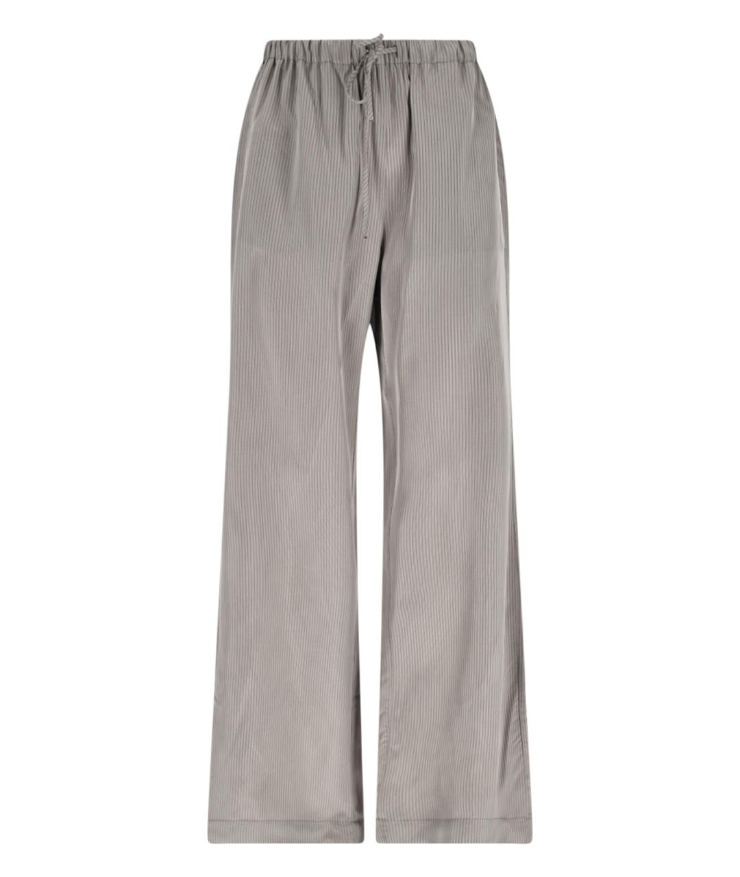 ROHE Серые вискозные прямые брюки, фото 1