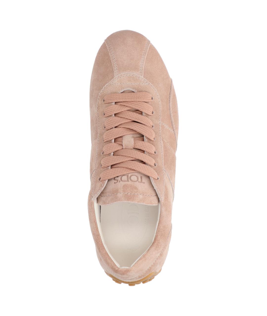 TOD'S Розовые кожаные кроссовки, фото 5
