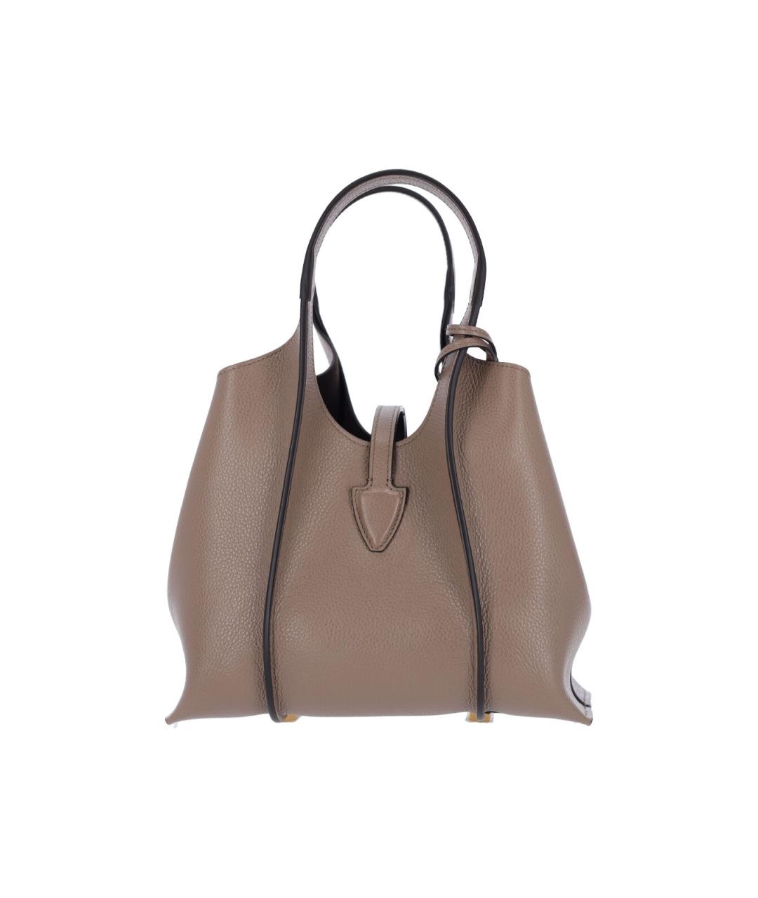 TOD'S Бежевая кожаная сумка тоут, фото 3