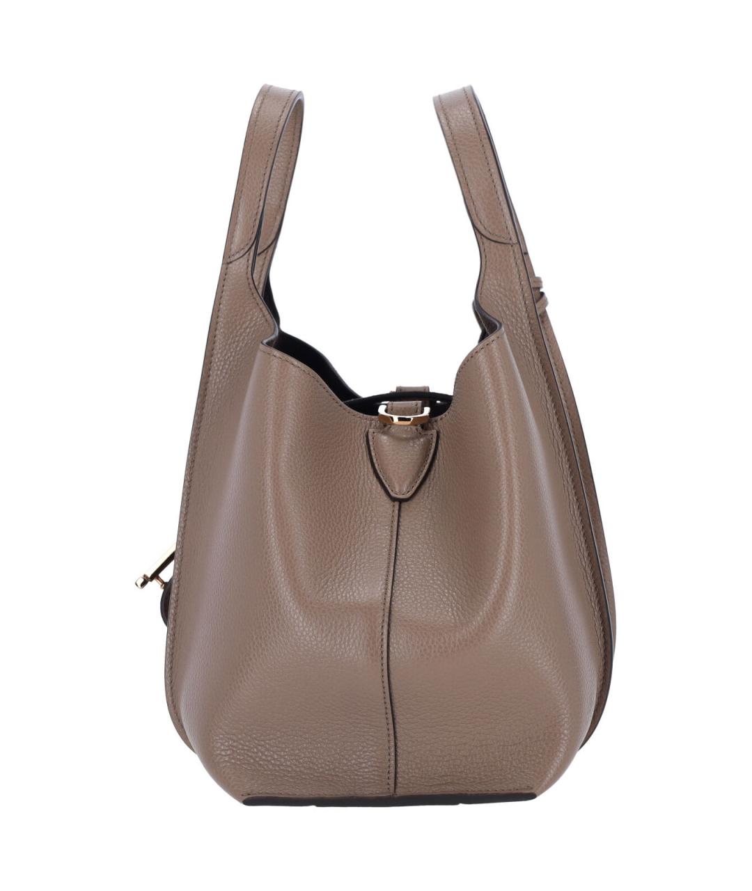 TOD'S Бежевая кожаная сумка тоут, фото 5