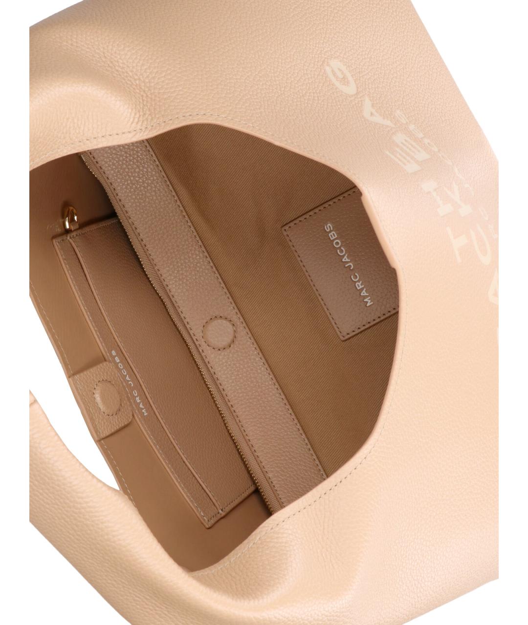 MARC JACOBS Бежевая кожаная сумка с короткими ручками, фото 4