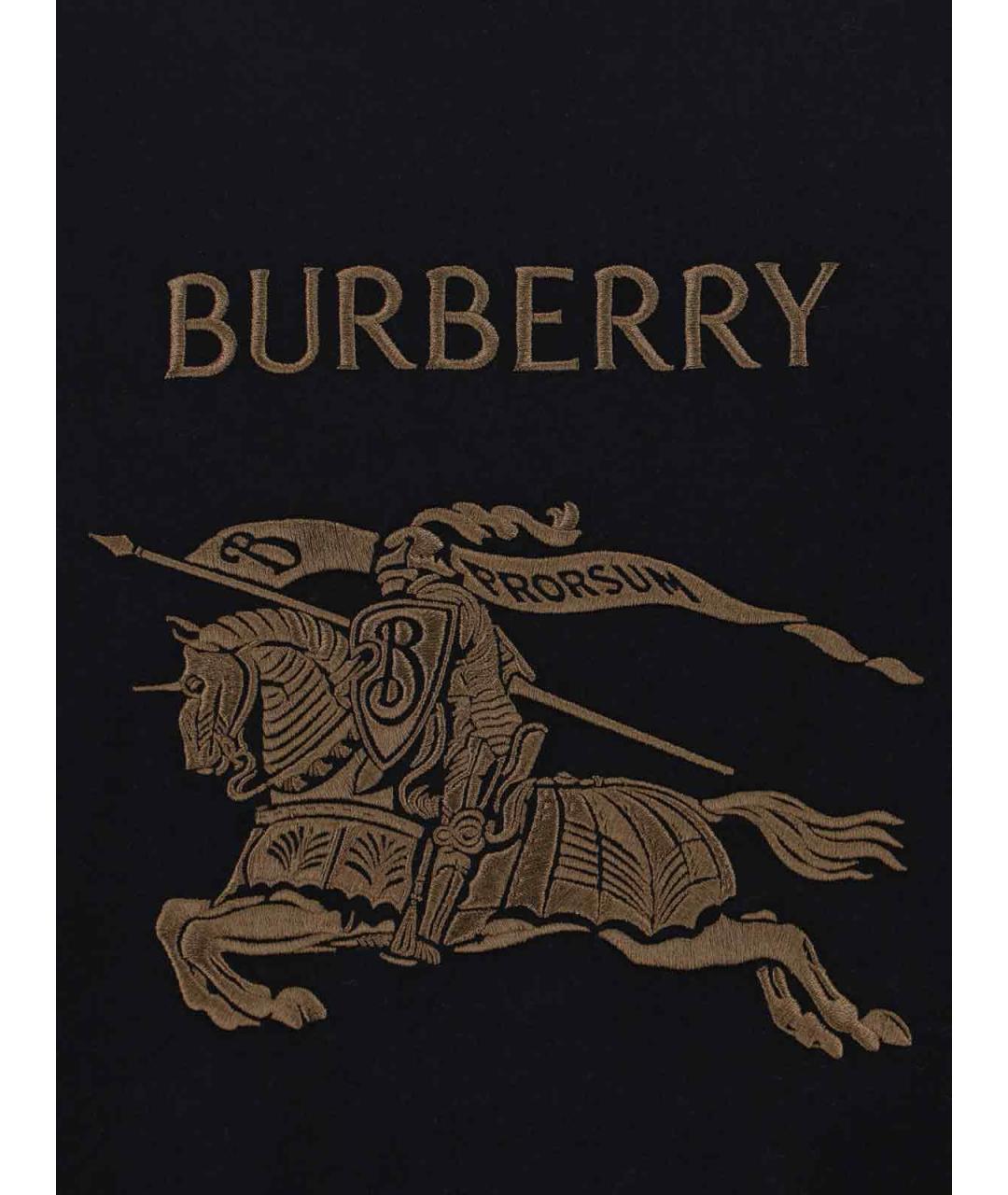BURBERRY Черная хлопковая футболка, фото 3