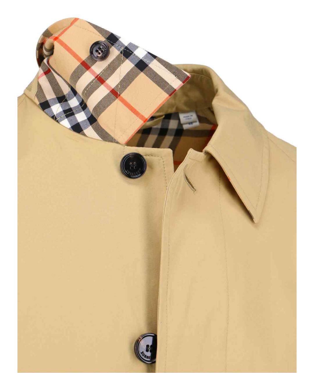 BURBERRY Бежевый хлопковый тренч / плащ, фото 3