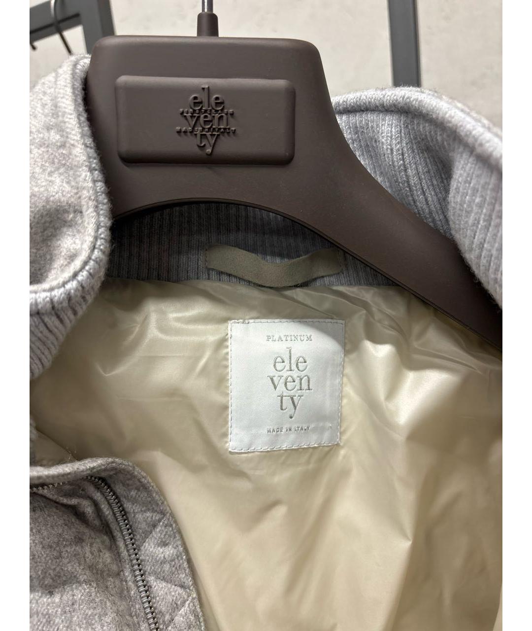 ELEVENTY Серый кашемировый пуховик, фото 3