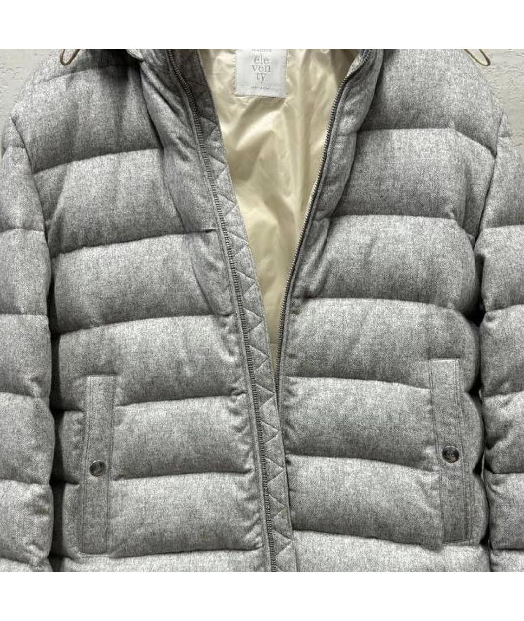 ELEVENTY Серый кашемировый пуховик, фото 4