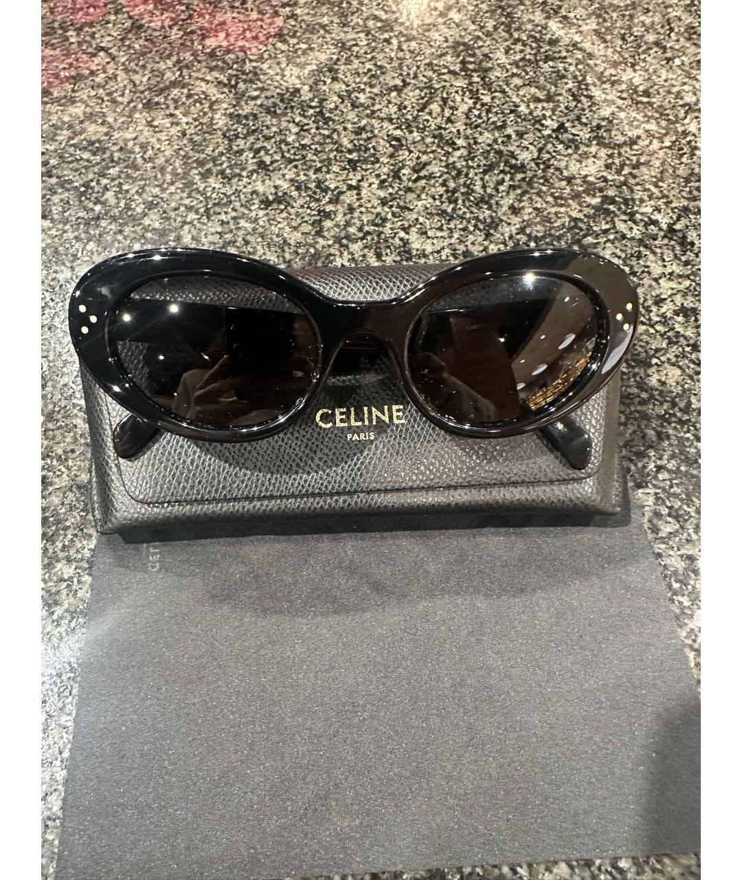 CELINE Черные пластиковые солнцезащитные очки, фото 3
