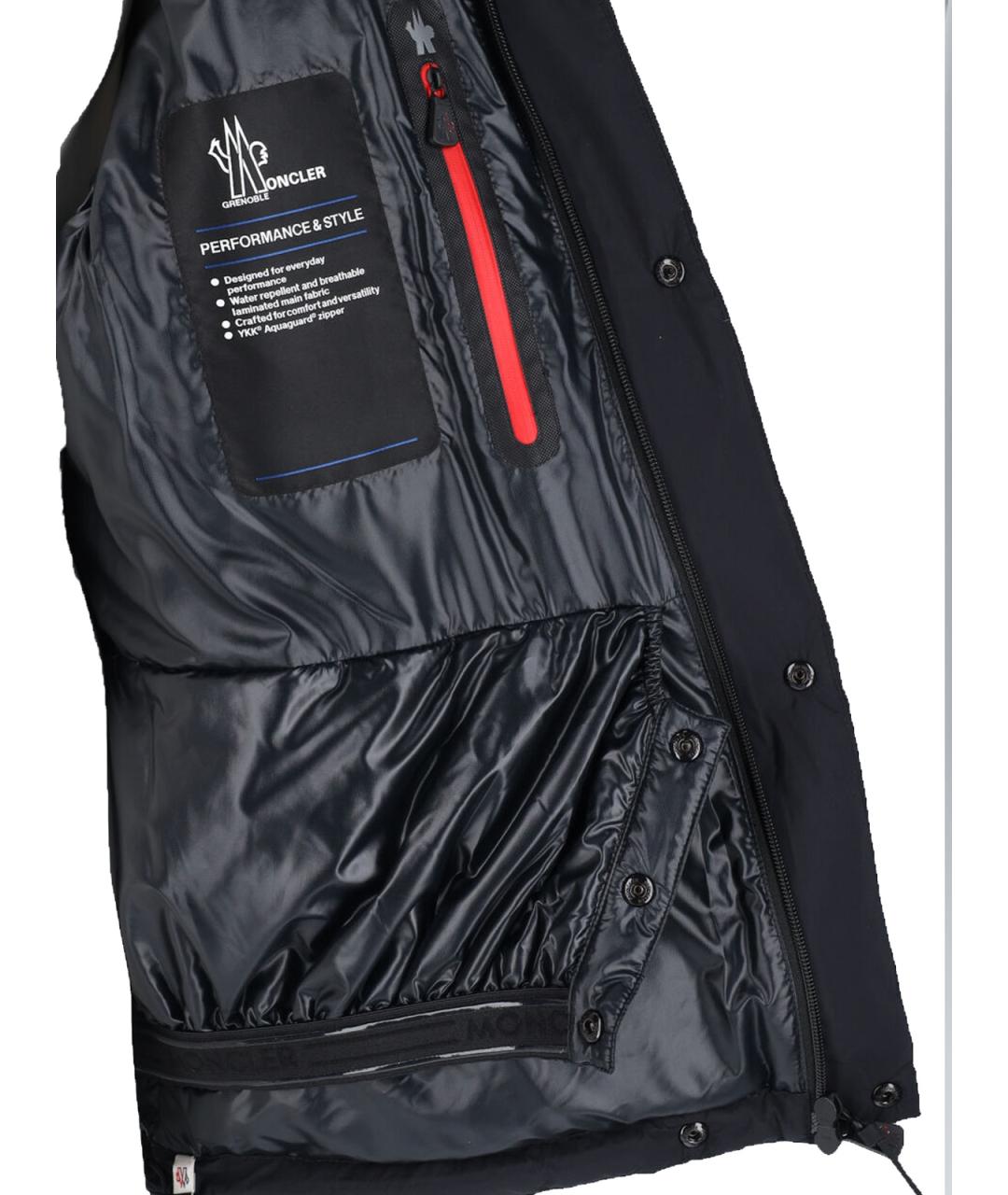 MONCLER GRENOBLE Черный полиэстеровый пуховик, фото 3