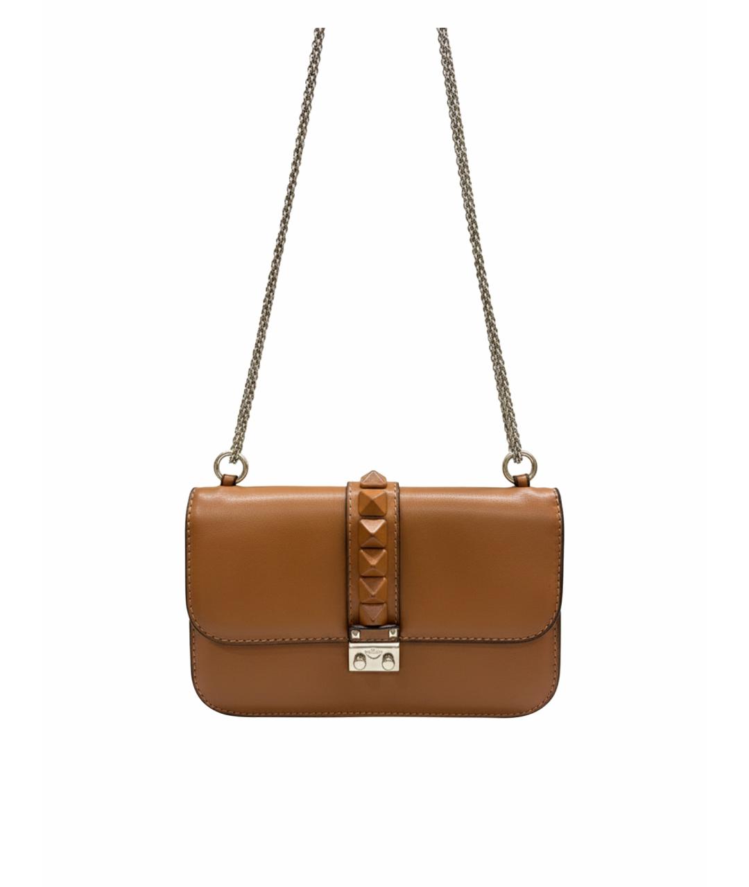 VALENTINO Коричневая кожаная сумка через плечо, фото 1