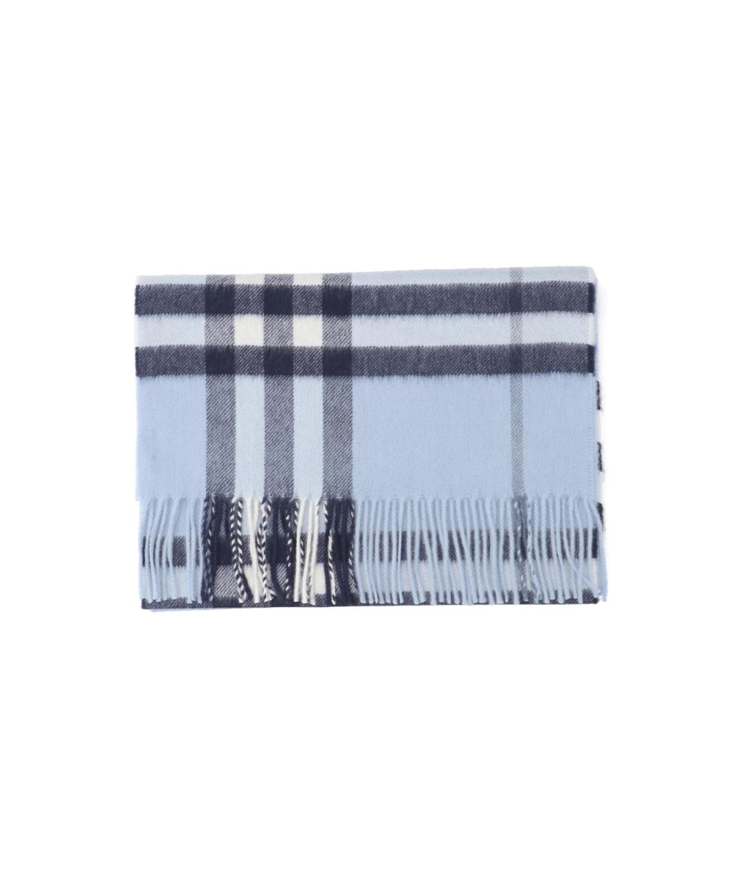 BURBERRY Синий кашемировый шарф, фото 2