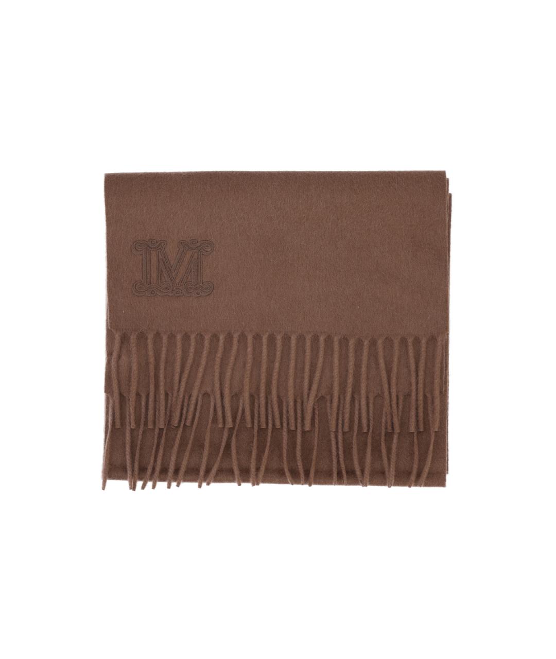 MAX MARA Коричневый кашемировый шарф, фото 2