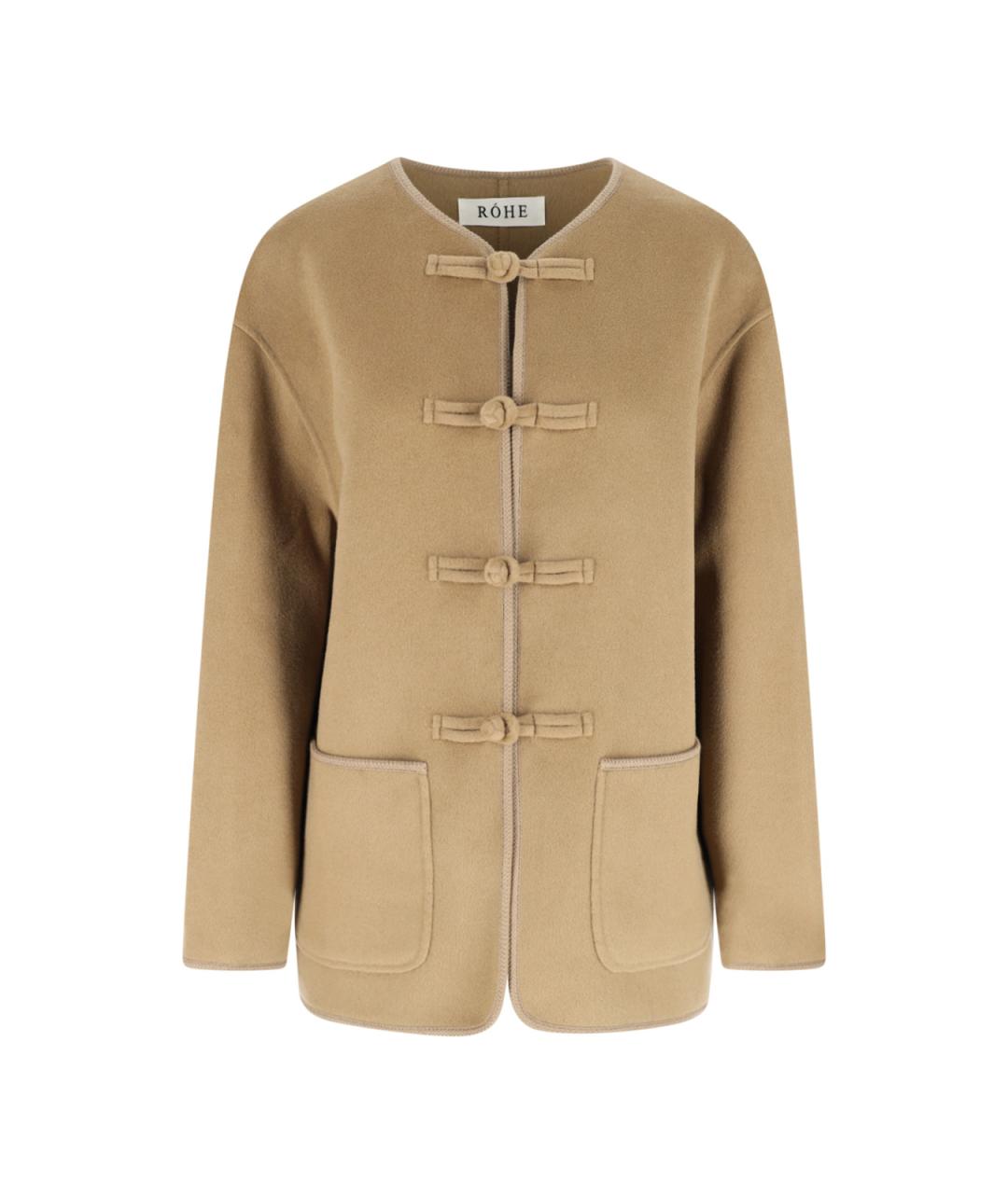ROHE Коричневое шерстяное пальто, фото 1