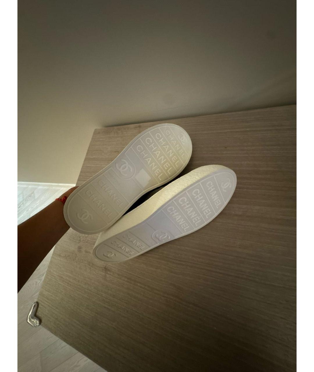 CHANEL Черные кожаные кеды, фото 6