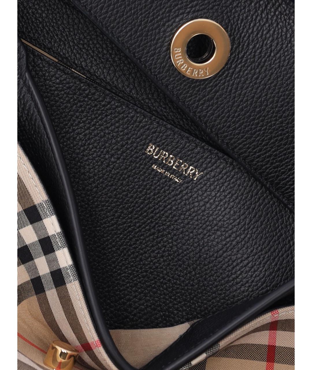 BURBERRY Черная кожаная сумка через плечо, фото 4