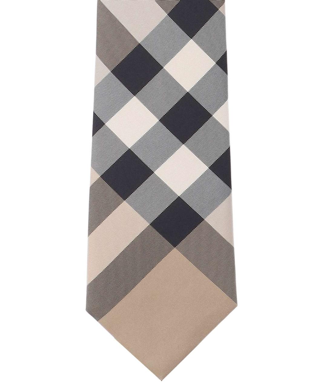 BURBERRY Бежевый шелковый галстук, фото 3