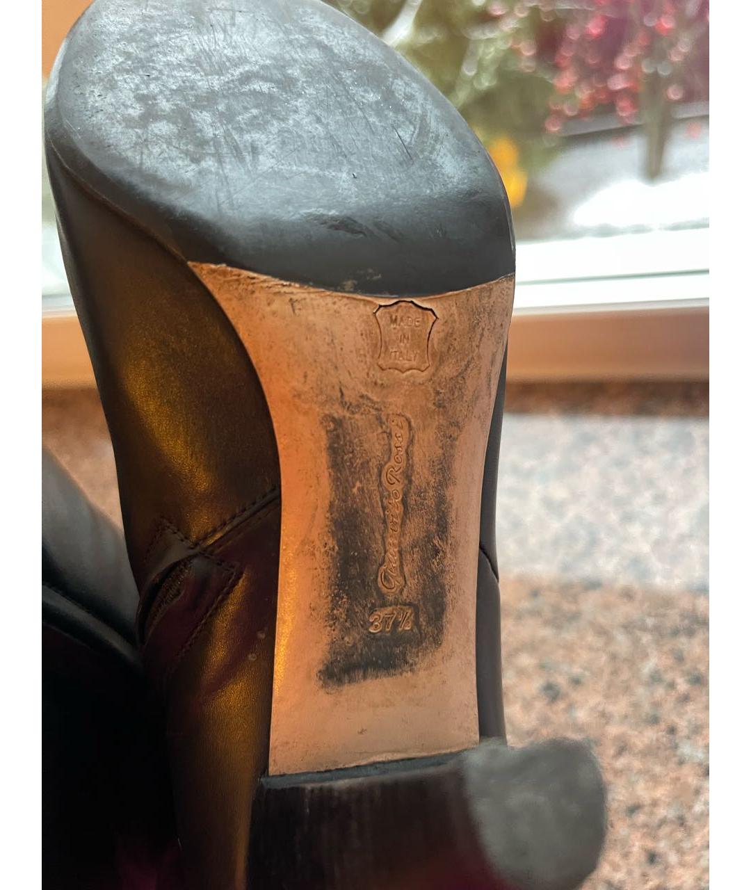 GIANVITO ROSSI Черные кожаные ботильоны, фото 5