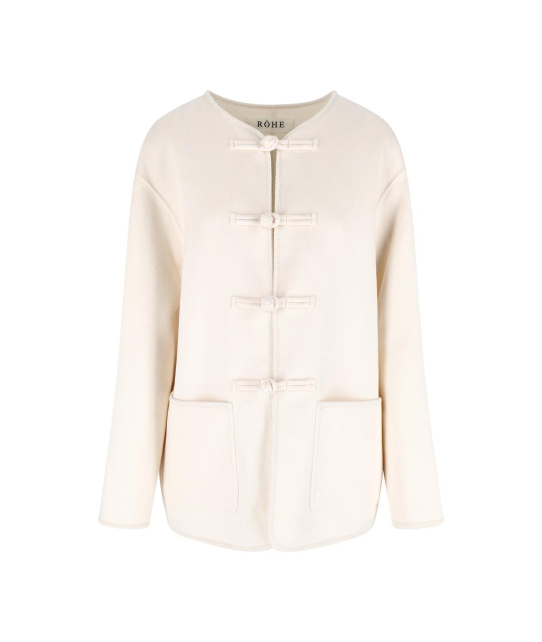 ROHE Бежевое шерстяное пальто, фото 1