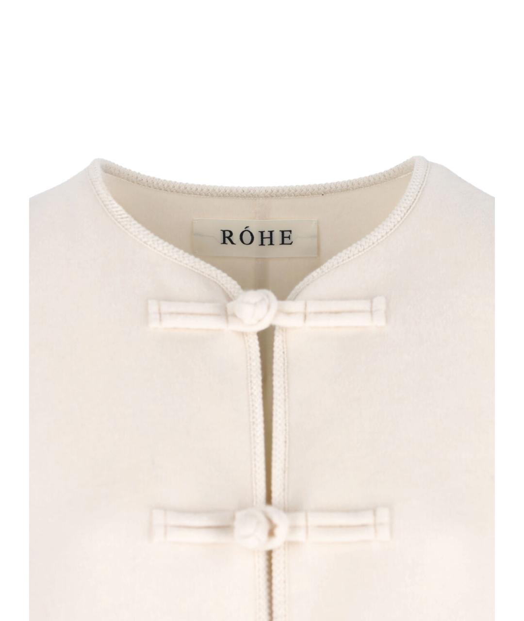 ROHE Бежевое шерстяное пальто, фото 3