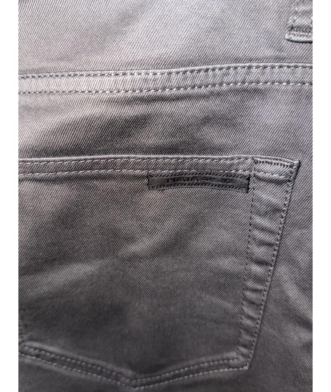 PRADA Антрацитовые хлопко-эластановые прямые джинсы, фото 4