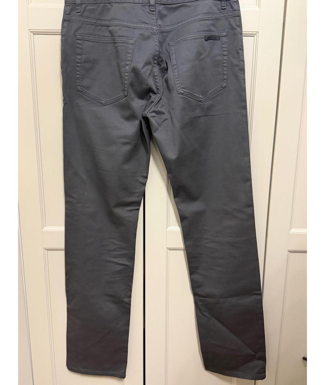 PRADA Антрацитовые хлопко-эластановые прямые джинсы, фото 2
