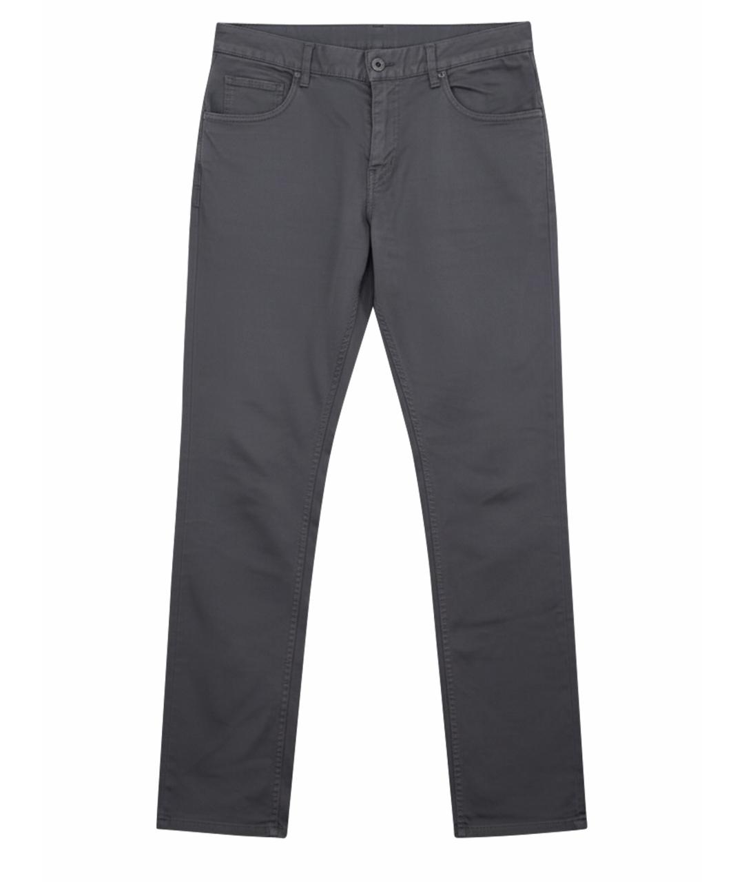 PRADA Антрацитовые хлопко-эластановые прямые джинсы, фото 1