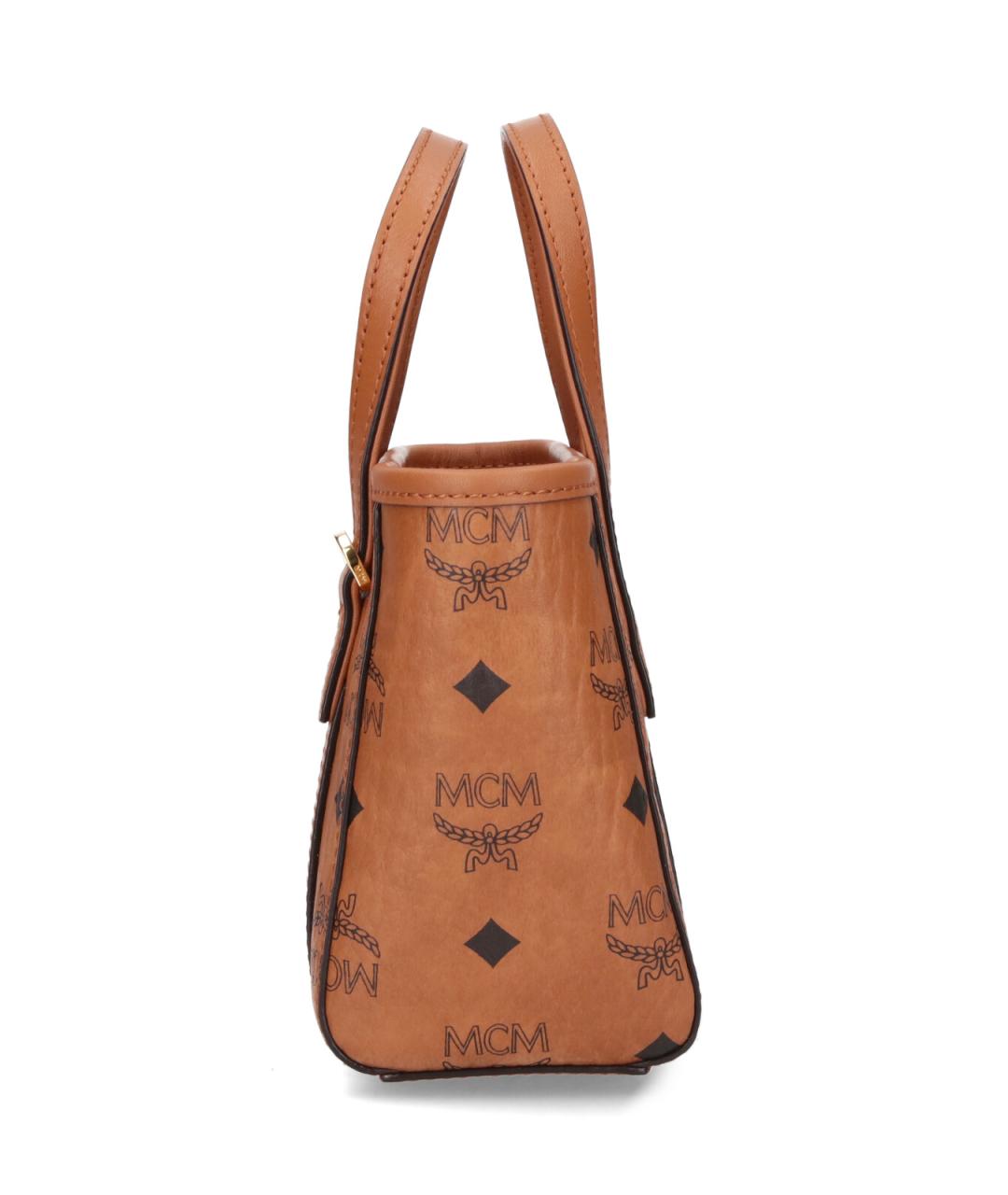 MCM Коричневая сумка с короткими ручками из искусственной кожи, фото 5