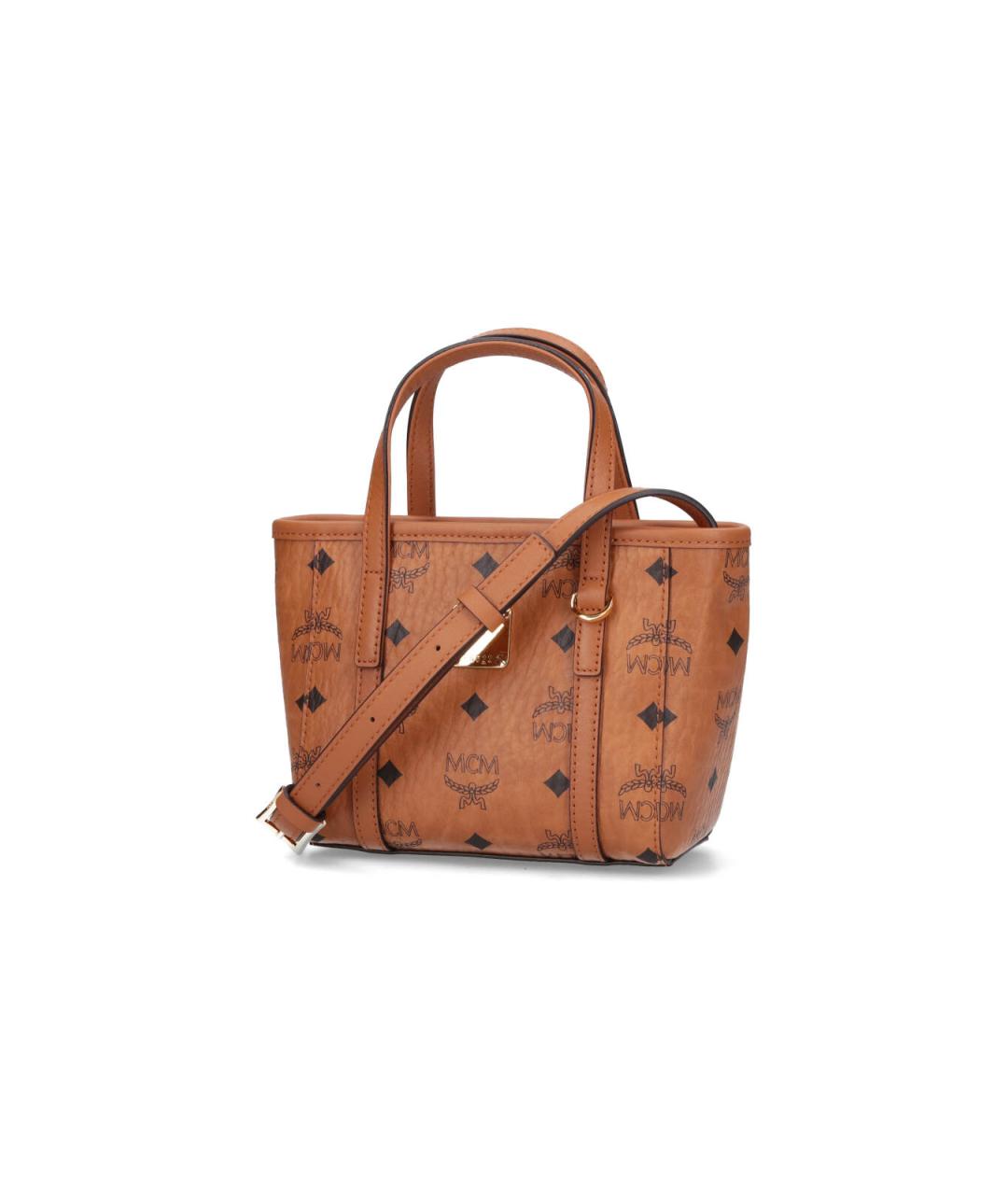 MCM Коричневая сумка с короткими ручками из искусственной кожи, фото 2
