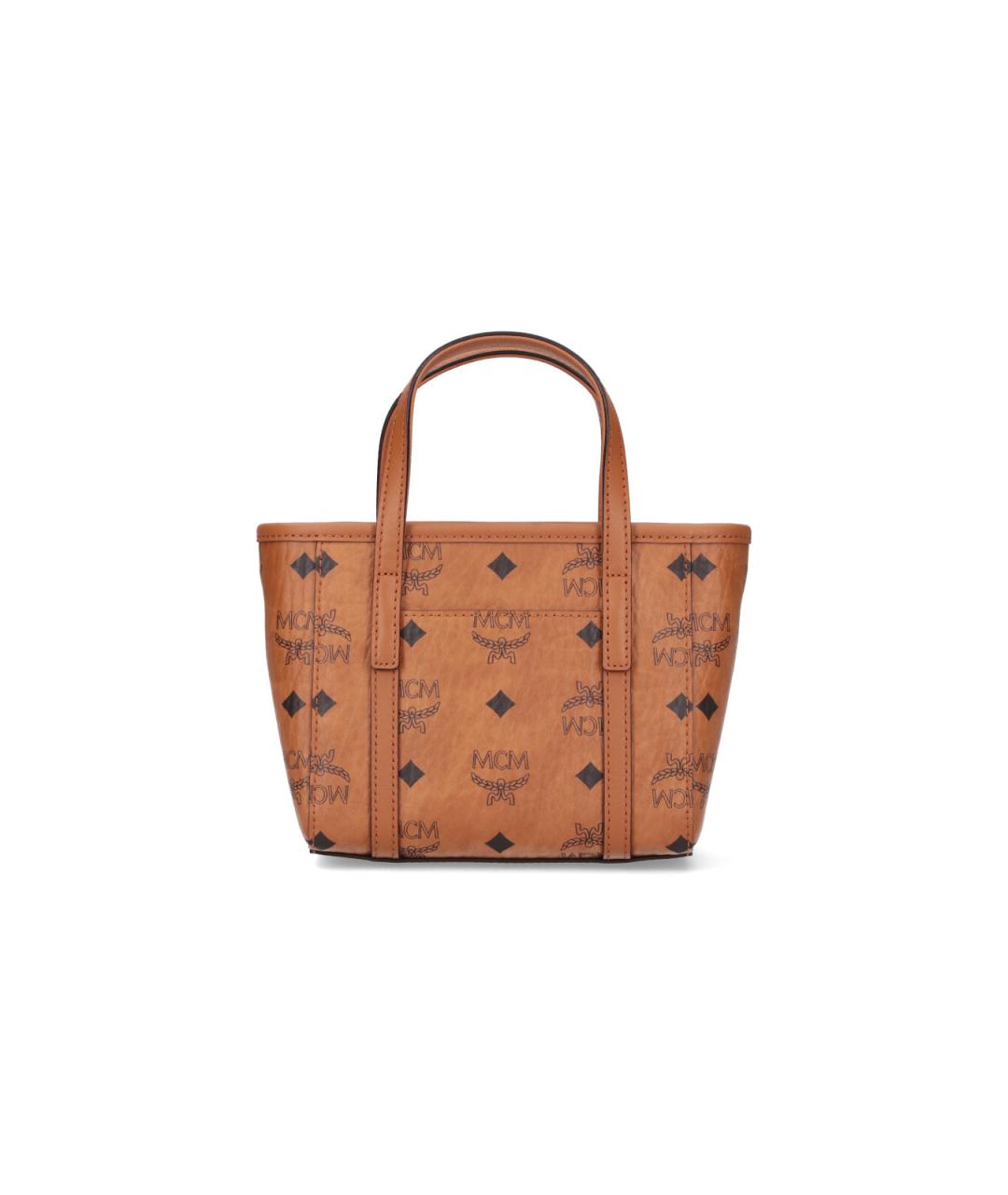 MCM Коричневая сумка с короткими ручками из искусственной кожи, фото 3