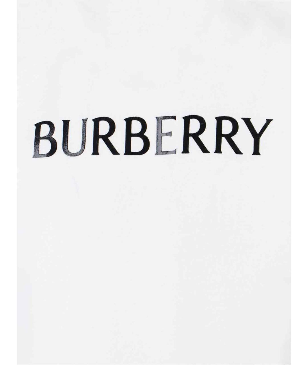 BURBERRY Белая хлопковая футболка, фото 3