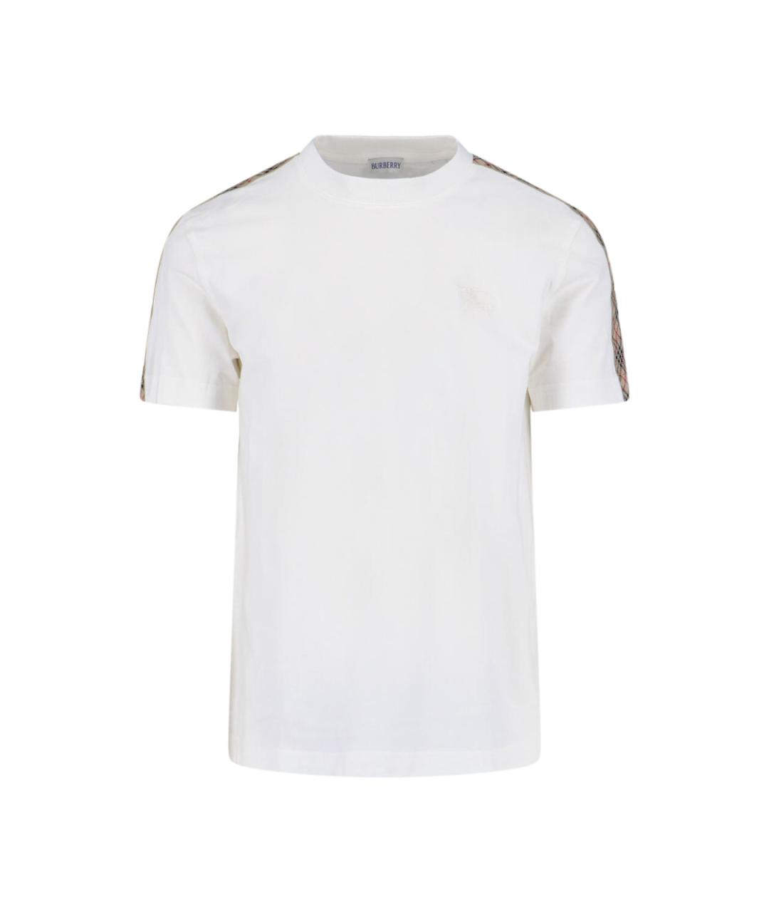 BURBERRY Белая хлопковая футболка, фото 1