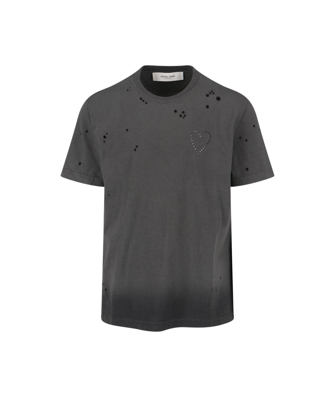 GOLDEN GOOSE DELUXE BRAND Серая хлопковая футболка, фото 1