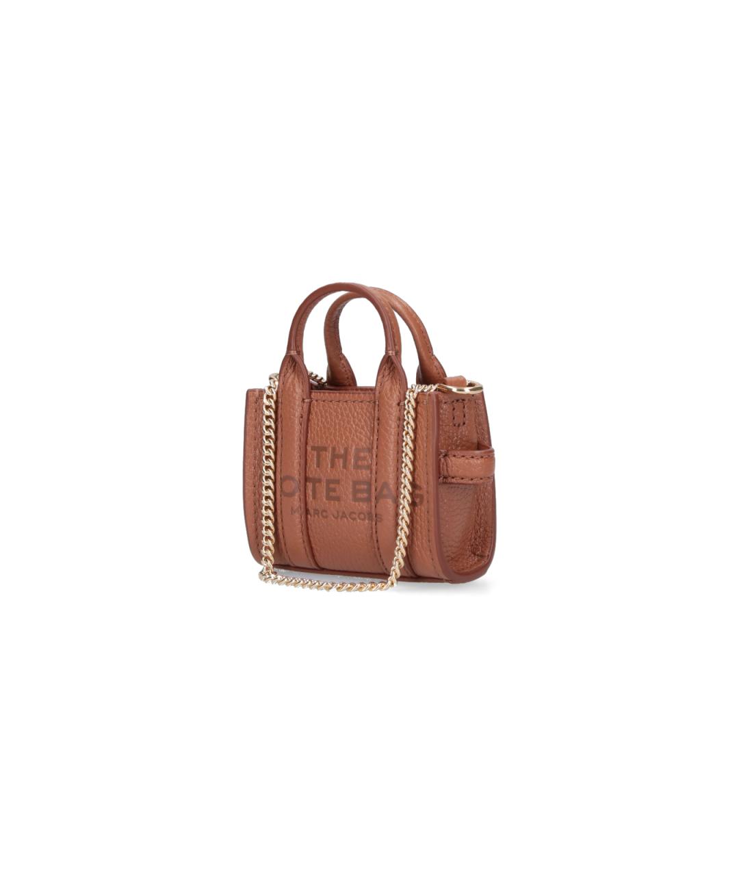 MARC JACOBS Коричневая кожаная сумка с короткими ручками, фото 2