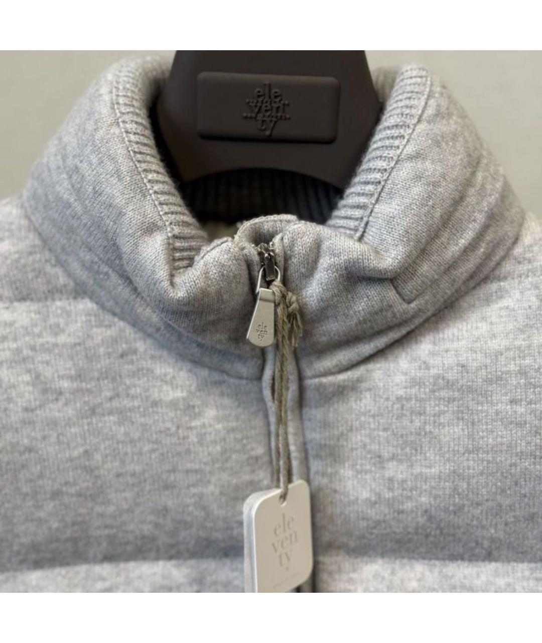 ELEVENTY Серый кашемировый пуховик, фото 3